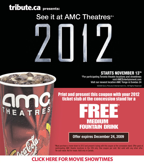 See 2012 at AMC and get a free medium fountain drink