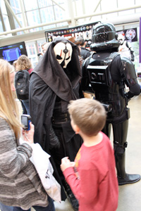 Evil stares you down Darth Nihilus intimidates some young guests