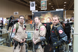 Who you gonna call? Ghostbusters ham it up for the camera