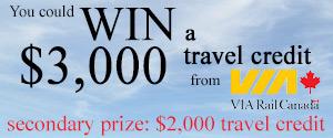 Win $3000 VIA Rail Canada Travel Credit