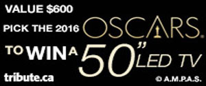 Predict the Oscars winners for your chance to win a $600 50” LED TV