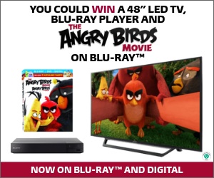 Enter to win 48” LED TV & Blu-ray player and a copy of The Angry Birds Movie on Blu-ray