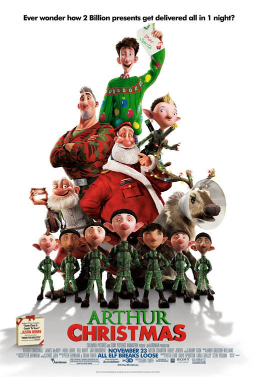 arthur christmas 3d poster arthur christmas 3d dvd