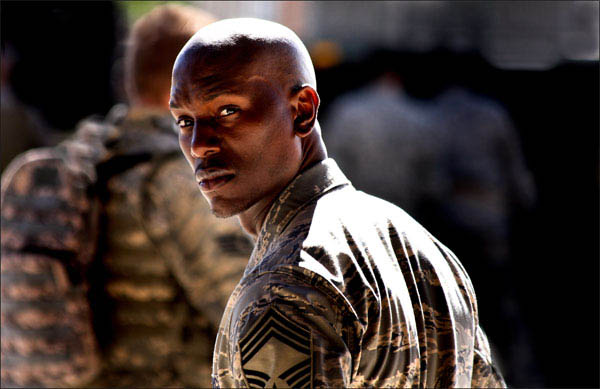 Tyrese Gibson on the set of Transformers: Revenge of the Fallen