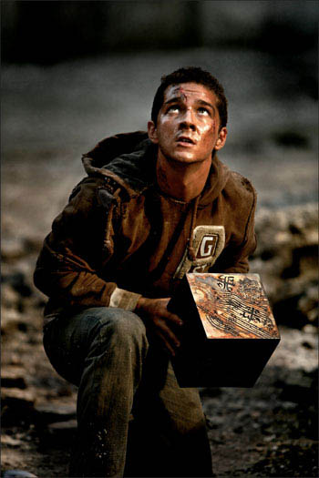 Shia LaBeouf protects the allspark cube