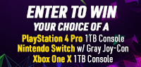 Choice of a Playstation 4, Nintendo Switch or XBOX ONE contest Value $400-$600