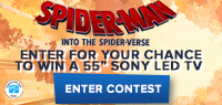 Last Chance to enter to win Spider-Man: Into the Spider-Verse 55 inch LED TV