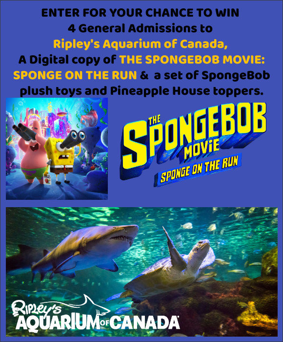 THE SPONGEBOB MOVIE: SPONGE ON THE RUN Digital Copy, Toys & Aquarium Tickets Contest THE SPONGEBOB MOVIE: SPONGE ON THE RUN Digital Copy, Toys & Aquarium Tickets Contest
