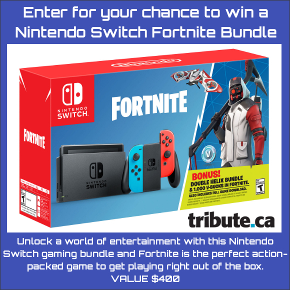Tribute's NINTENDO SWITCH FORTNITE BUNDLE contest
