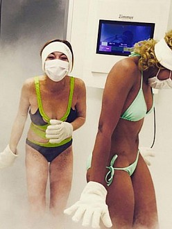 Lindsay Lohan and Brittany Byrd having cryotherapy (c) Instagram
