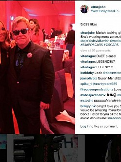 Elton John and Mariah Carey (c) Instagram