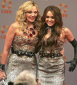 Kim Cattrall and Miley Cyrus