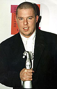 Alexander McQueen with his British Designer of the Year award