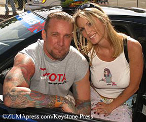 Jesse James and Janine Lindemulder in 2003