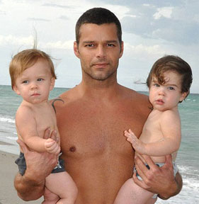 Ricky Martin with sons