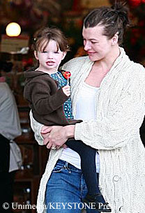Milla Jovovich & daughter Eva Gabo