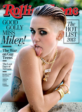 Miley Cyrus goes topless