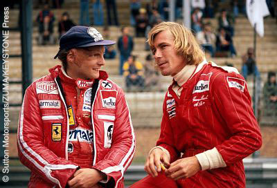 Niki Lauda (l) and James Hunt (r), the inspirations for the movie Rush