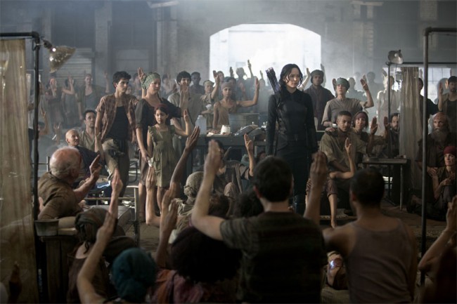 We were moved when Katniss told the patients in the makeshift District 8 hospital she would fight for them.