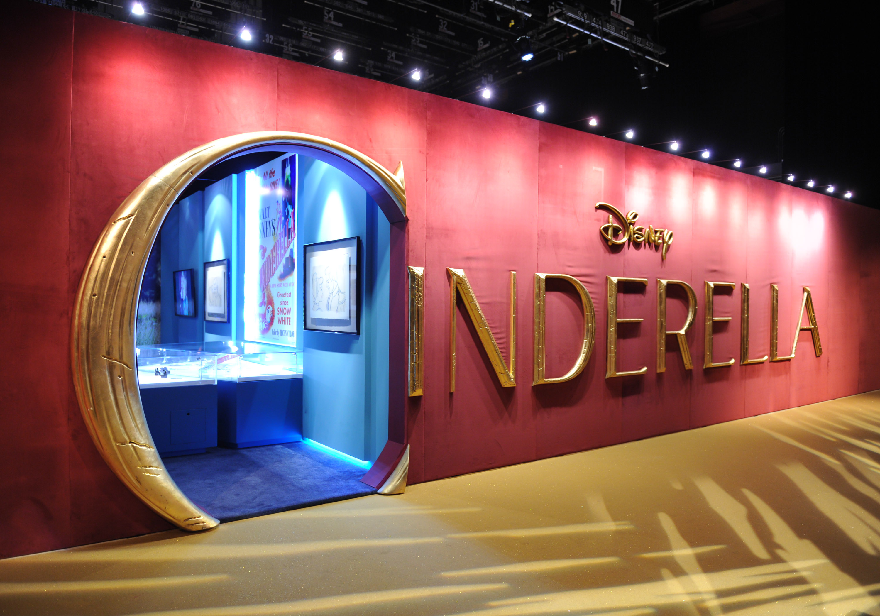 At the entrance, some of the sketches, posters and artwork from the original 1950 animated feature are visible just inside the door.