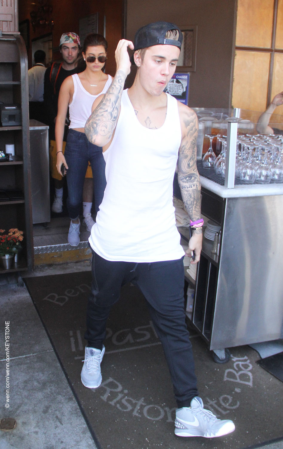 Justin Bieber and Hailey Baldwin leave Il Pastaio