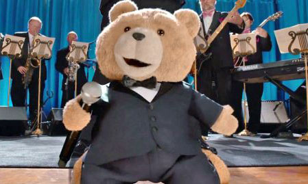 Ted performs a musical number at his wedding