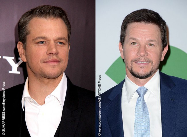 Matt Damon and Mark Wahlberg are both superstars in Hollywood. Both have received Oscar nominations, with Matt winning one for his Good Will Hunting screenplay. They certainly look very similar to each other.