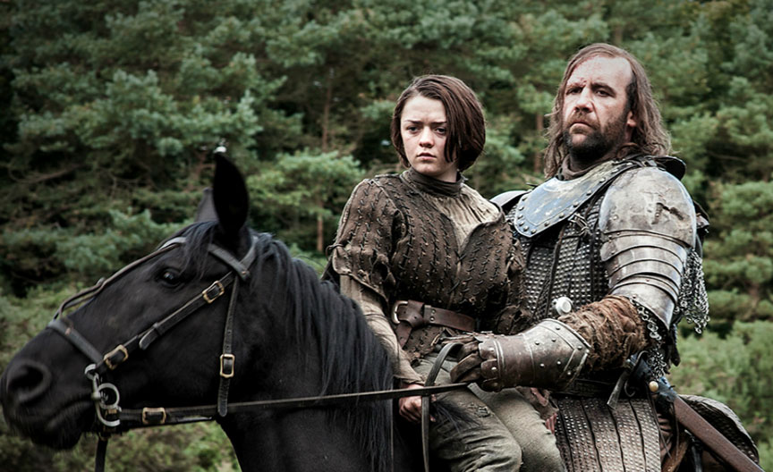 Arya and The Hound in Game of Thrones