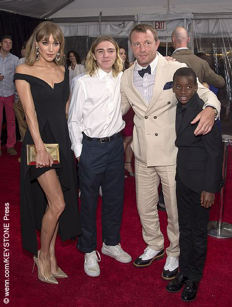 Left to right: Jacqui Ainsley, Rocco Ritchie, Guy Ritchie and David Ritchie