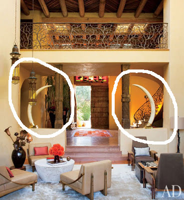 Jada Pinkett Smith and Will Smith's home with elephant ivory tusks