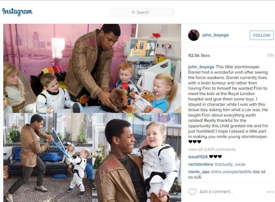 John Boyega Instagram post