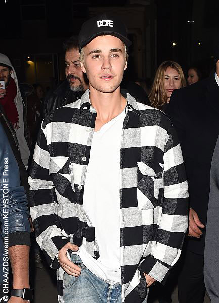 Justin Bieber at Tape nightclub in London in Feb 2016