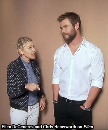 Ellen DeGeneres and Chris Hemsworth on Ellen