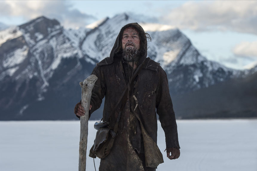 Leonardo DiCaprio as Hugh Glass in The Revenant