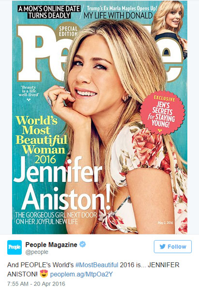 Jennifer Aniston on the cover of People magazine special edition