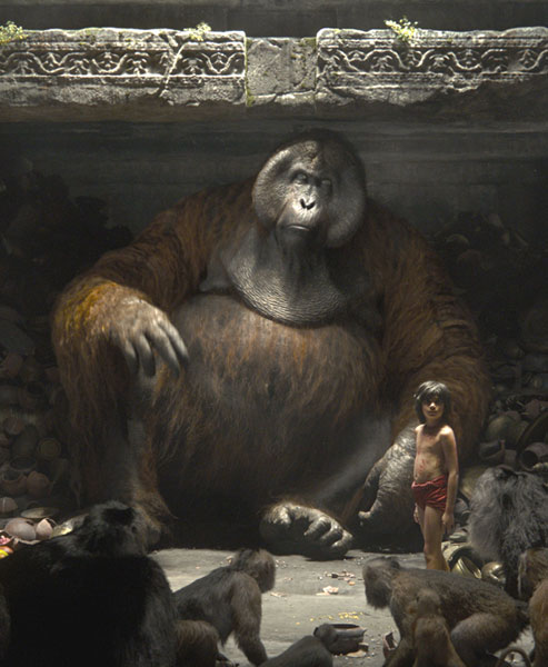 Mowgli with King Louie in The Jungle Book