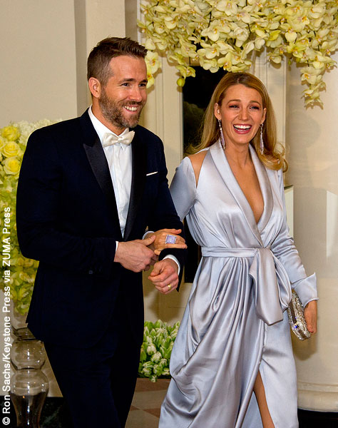 Ryan Reynolds and Blake Lively at State Dinner in honor of Justin Trudeau at the White House