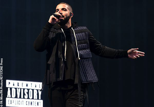 Drake on stage.