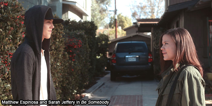 Matthew Espinosa and co-star Sarah Jeffrey in Be Somebody