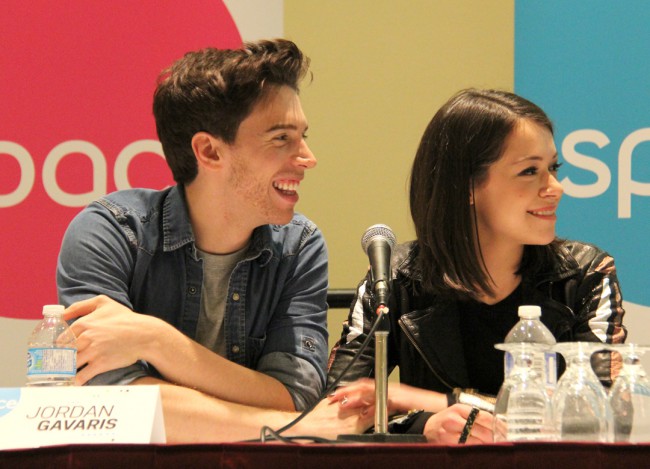 Jordan Gavaris and Tatiana Maslany of Orphan Black Photo by Joanne L. Chu-Fook