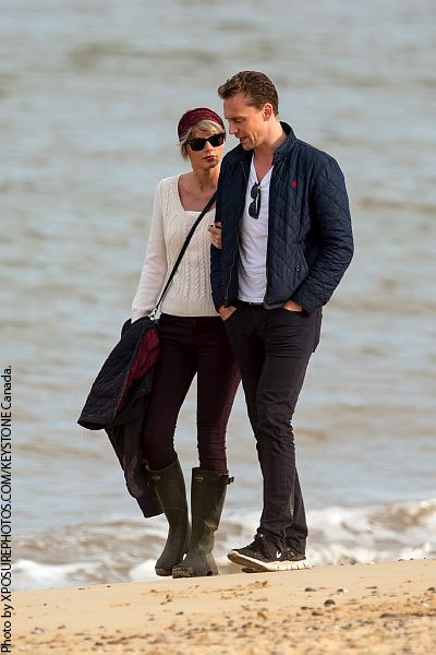 Taylor Swift and Tom Hiddleston visit the beach