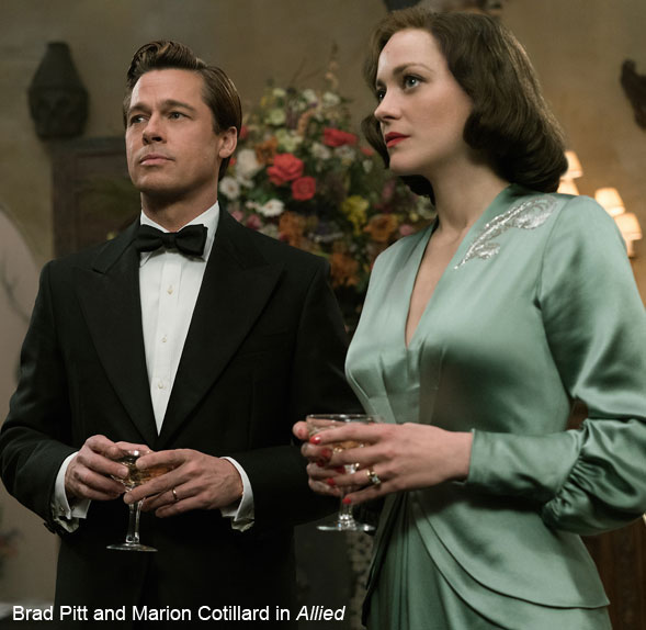 Brad Pitt and Marion Cotillard in Allied