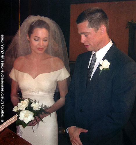 Angelina Jolie and Brad Pitt wedding day