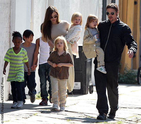 Angelina Jolie, Brad Pitt and their children