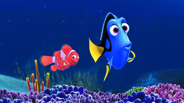 Dory, Nemo and Marlin in Finding Dory