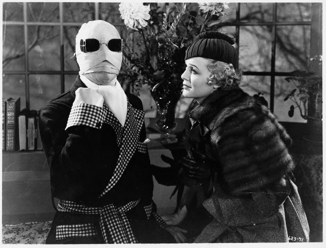 In The Invisible Man (1933), scientist Jack Griffin (Claude Rains) stumbles across a formula that renders items entirely invisible. Eventually he decides to try the formula on himself, thinking of all the benefits of being invisible. When he realizes the effect is permanent, Jack panics and searches for a formula to reverse the invisibility. He […]