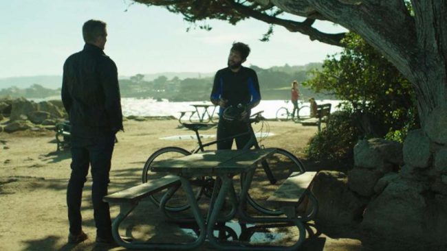 Another scene filmed at Lovers Point was when Ed confronted Madeline’s ex-husband, Nathan, in the park. You can recognize the Lovers Point State Marine Reserve as the glittering backdrop.