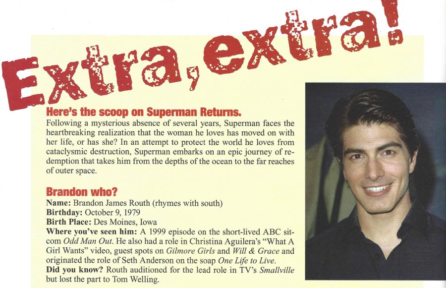 Brandon Routh Superman announcement from Tribute magazine