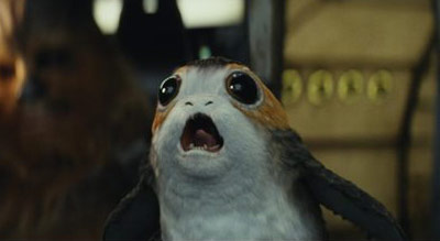 Adorable doe-eyed porg