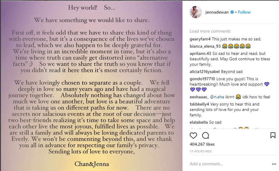 Jenna Dewan Instagram post